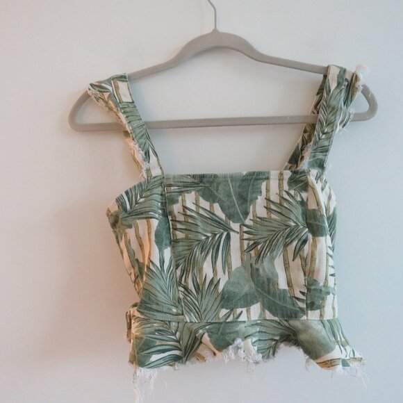 SHOW ME YOUR MUMU Delia Crop Top in Bamboo Palm Boho Festival Feminine - Size S - Picture 2 of 14